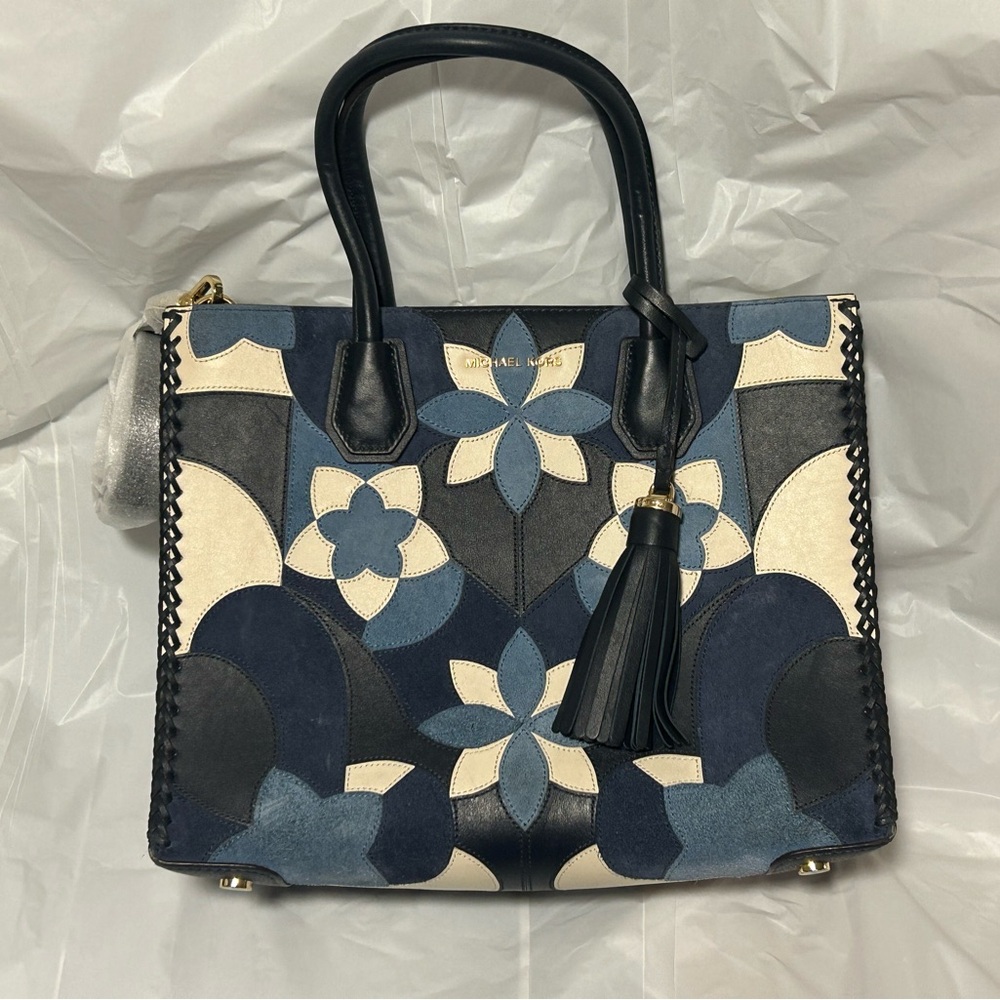 MICHAEL Michael Kors Mercer Floral Patchwork Convertible Large Leather Tote